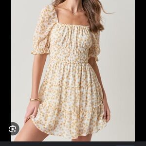 Altar'd State Yellow Floral Mini Dress